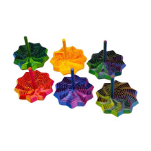 6PCS Hexagonal Spiral Fidget Spinner Set Foldable Sensory Toy with Quiet Smooth Rotation for Adults