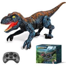 Remote Control Dinosaur Toy with Light and Roar, 2.4GHz Rechargeable Walking RC TRex for Kids