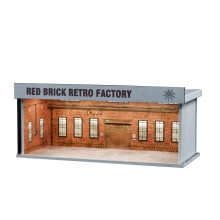 Display Case for Hot Wheels 1:64 Scale DustProof Acrylic Box with LED Light and Retro Factory Parking Scene