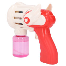 Kids Bubble Gun Pink Continuous Stream Easy Trigger Outdoor Birthday Party Gift for Ages 3+