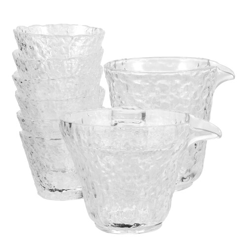 1Set Transparent Glass Tea Service Set Home Teacup Kit Design