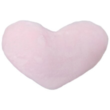 Heart Shaped Pillow Faux Rabbit Fur Plush Cushion with Supportive PP Cotton for Bed Sofa Valentine's Day Decor