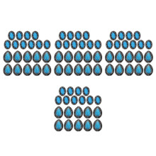 80Pcs Sky-Blue Alloy Resin Retro Nail Charms for Unique Nail Art DIY