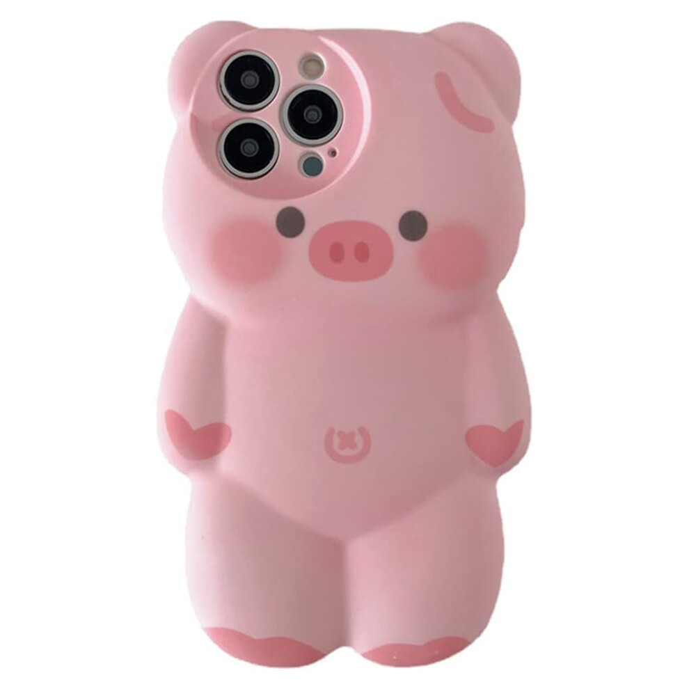 Cute 3D Cartoon Pig Case For Iphone 16 Pro, Shockproof Soft Silicone Cover With Precise Port Access 9330225957409