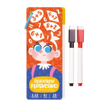 Math Flash Cards for Kids, Reusable Erasable Learning Set with 2 Pens, Early Math Practice for Home and Classroom