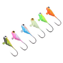 6Pcs Ice Fishing Jigs Carbon Steel Mini Lure for Winter Outdoor