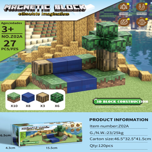 RWSEFK Magnetic BlocksBuild Mine Magnet World Set 1
