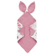Baby Muslin Bib and Cotton Security Blanket for Toddlers, Soft Breathable Fabric, Absorbent Teething Cloth