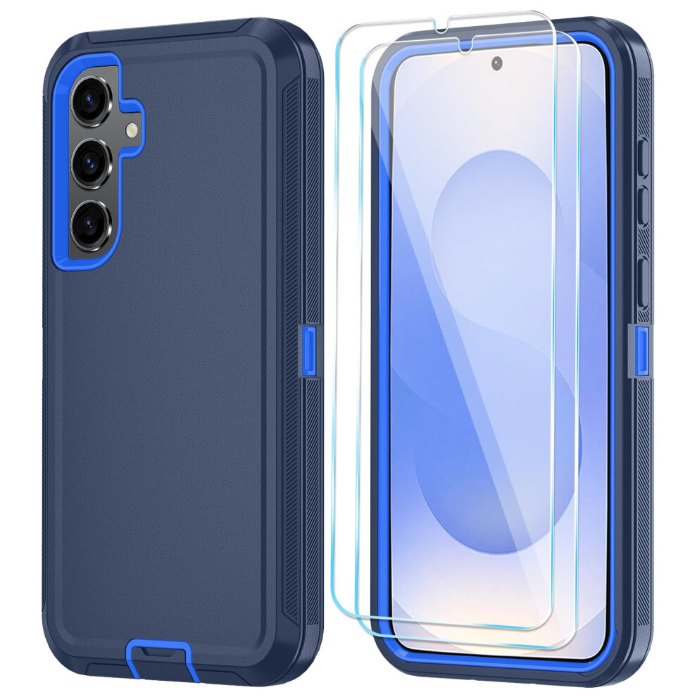 Case For Samsung Galaxy S25 Plus 3 In 1 Heavy Duty Shockproof Cover With Hd Screen Guard Dark Blue 9073542683612