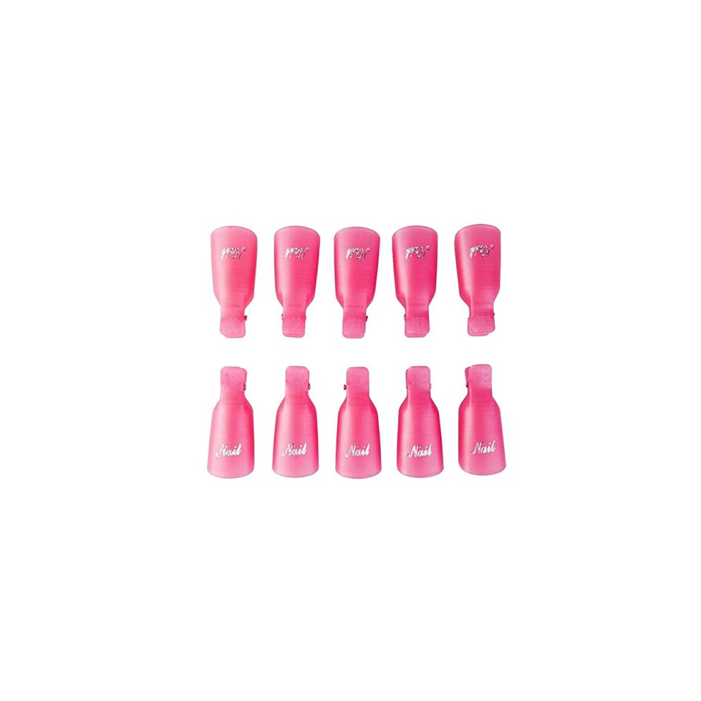 10pcs Pink Nail Polish Remover Clips Set for Efficient Gel Removal, Reusable Soak Off Caps for Salon and Home Use