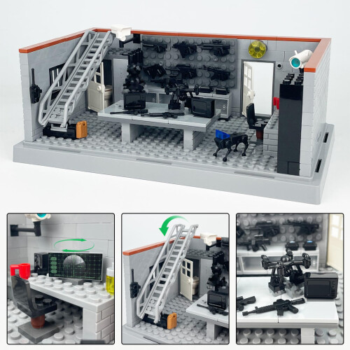 Military Building Blocks Set with SWAT Army Base, Weapons Armory Pack, Compatible with 1