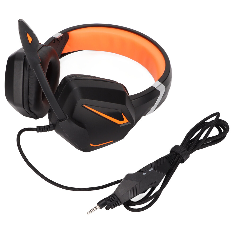 Gaming Headset Surround Sound Memory Foam Cushions 3.5Mm Wired Black/Orange 9371390477934