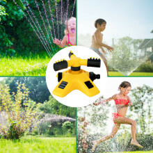 360 Adjustable Garden Sprinkler, 15m Coverage, Yellow