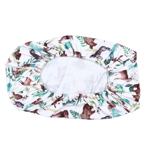 Soft Breathable Fitted Bassinet Sheet for Oval Bed, Polyester Cotton 2