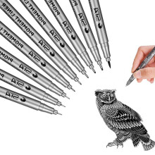 9er Micro-Pen Präzisions-Fineliner-Set Wasserdichte Tinte mit 0,05 mm-0,8 mm Spitzen