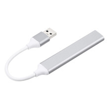 4-in-1 Aluminum USB Hub 5Gbps 4 Ports Compact Silver
