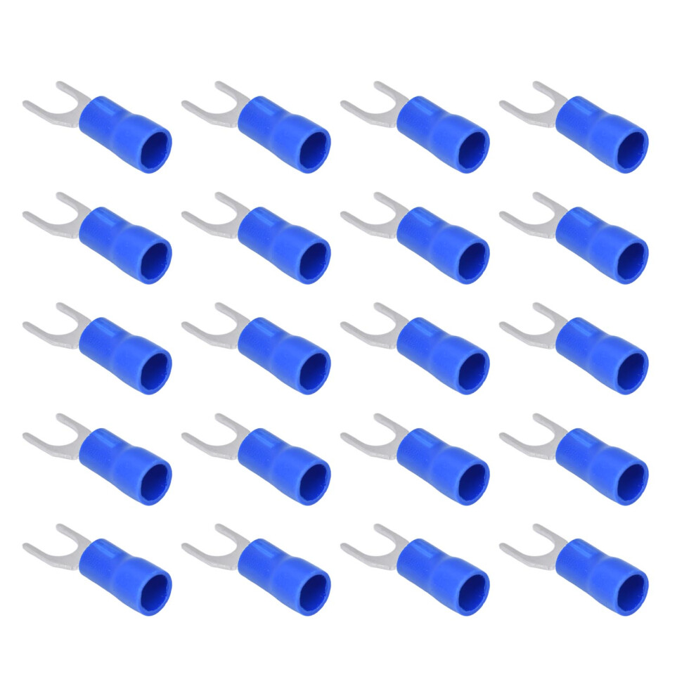 Crimp Insulated U Type Spade Connectors 50Pcs 12-10Awg Blue Cable Terminals 8461390478596