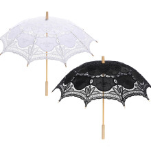 Lace Parasol Umbrella 2 Pack Bridal Wedding Vintage Photo Prop for Bride and Groom Tea Party