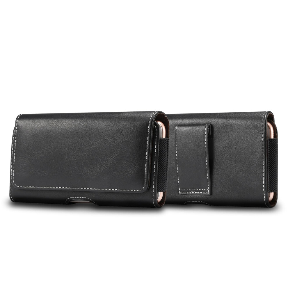 Leather Phone Holster Universal 6.5 Inch Fit, Belt Loop Pouch For Pixel 8A And Galaxy S24 9092120167405