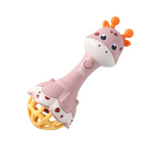 Light and Sound Baby Rattle with Easy Grip Handle, Animal Shaped Infant Toy for Early Learning