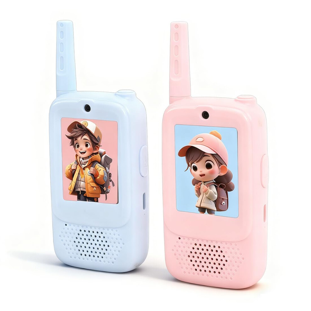 Kids Video Walkie Talkie With Hd Onetouch Video Call, Rechargeable Long Range Intercom Toy For Children 9455672158657