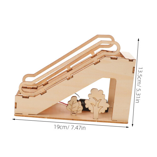 STEM Educational Escalator Model Kit, Wooden Mechanical DIY Elevator Project for HandsOn Learning 1