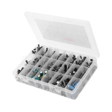 Kit de condensateurs électrolytiques DIY, 630 pièces assorties, 24 valeurs, 0,1 uF‑1000 uF, boîte