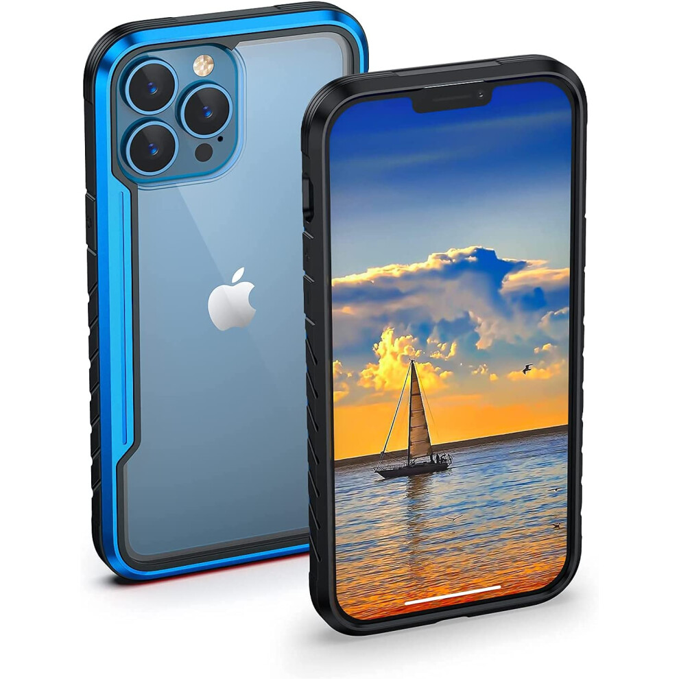 Militarygrade Shockproof Drop Protection Case With Shockabsorbing Tpu Frame, 6.1 Inch For Iphone 13 Blue 9330225958468