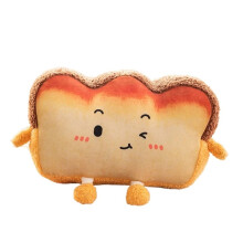 Plush Bread Pillow 35x25cm Light Brown Toast Hand Warmer Cushion with Cute Cozy Plush Texture for Home Decor and Gifts