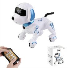 Interactive Robot Dog Toy for Kids, Programmable RC Puppy with LED Eyes, Music and Dance, Rechargeable Pet