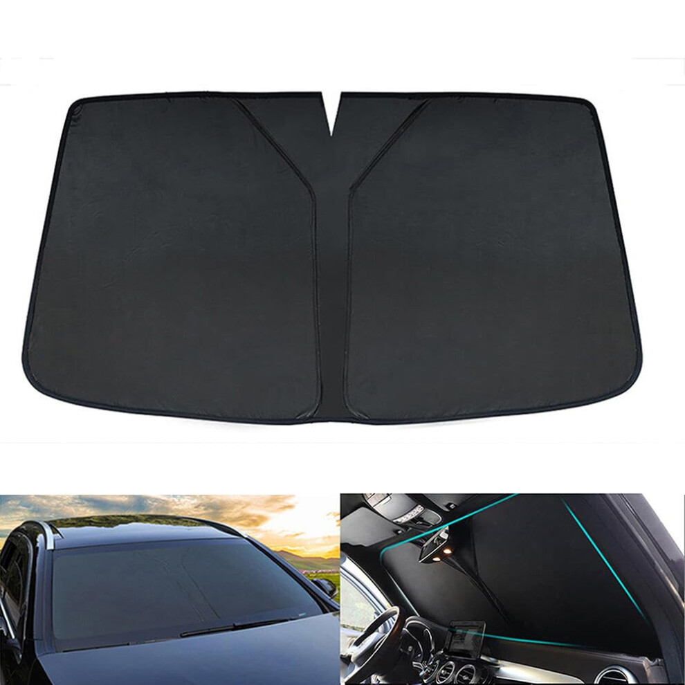 Car Windshield Sun Shade For Mazda 3 Sedan 20082013, Heatreducing Coating, Foldable Design Silver/Black 9092120213270