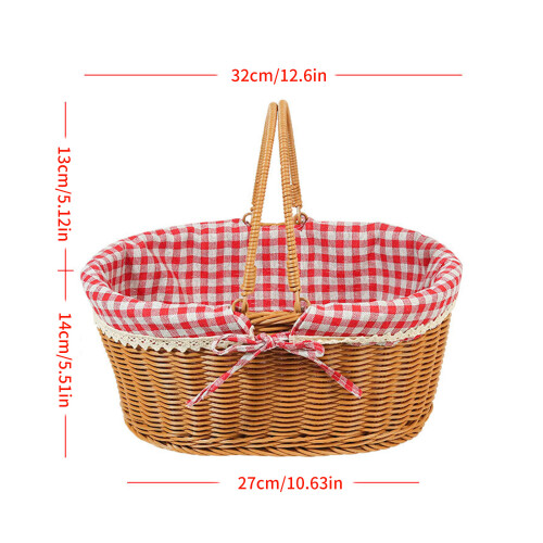 Handwoven Plastic Basket With Top Handle For Organizing Fruits 2