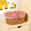 Woven Picnic Basket With Checkered Lining And Top Handle For 6