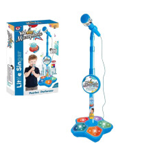 Kids Karaoke Machine with Stand and Speaker, LED Lights, Echo Control, Gift for Ages 3+ Blue