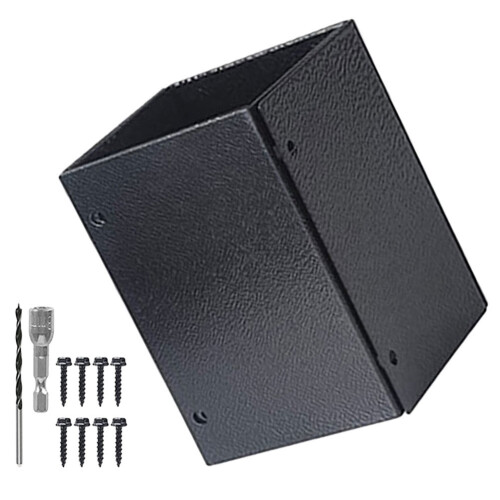 1Ensemble Support De Poteau Boîte Aux Lettres Noir Pour Terrasse