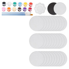 30 St 2,6 Tums  Magnetisk Dukpanel, Magnetisk Målningsdukpanel med Målarset Rund