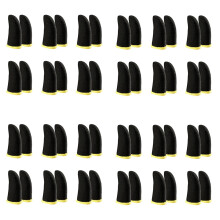 18-Pin Carbon Fiber Finger Sleeves for PUBG Mobile Games Contact Screen Finger Sleeves Black & Yellow(48 Pcs)