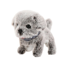Interactive Plush Dog Toy with Barking and Walking, Lifelike Battery Powered Puppy Gift for Kids Grey
