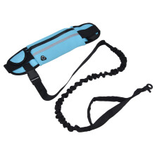 Reflective Dog Running Belt Bag & Leash Set, Sky Blue, Adjustable