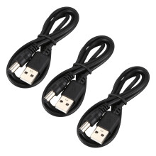 3X USB Cable 5.5mm / 2.1mm 5V Jack Power Cable (Black, 102CM)