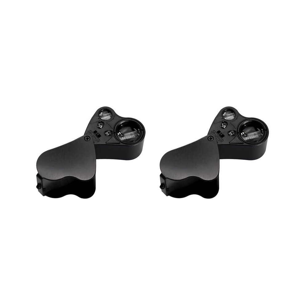 Semoic 2Pcs 30X 60X Illuminated Jewelers Loupe Magnifier, Foldable Jewelry Magnifier, Magnifier With Bright Led Lighting