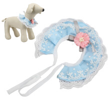 Sky Blue Cat Lace Scarves Soft Breathable Cute Pet Saliva Towels S