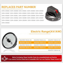 DG94-03500V/W voor Vervanging van Elektrisch Fornuis (4 Stuks), Compatibel met voor Elektrisch Fornuis NE63T8311SS/AA NE63T8111SS Zwart