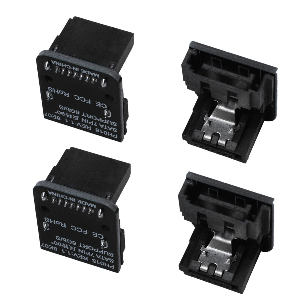 4X 7Pin Female To 7Pin Male 90 Degree Angled Adapter Mainboard Motherboard For Desktops Ssd Hdd 4712369536200