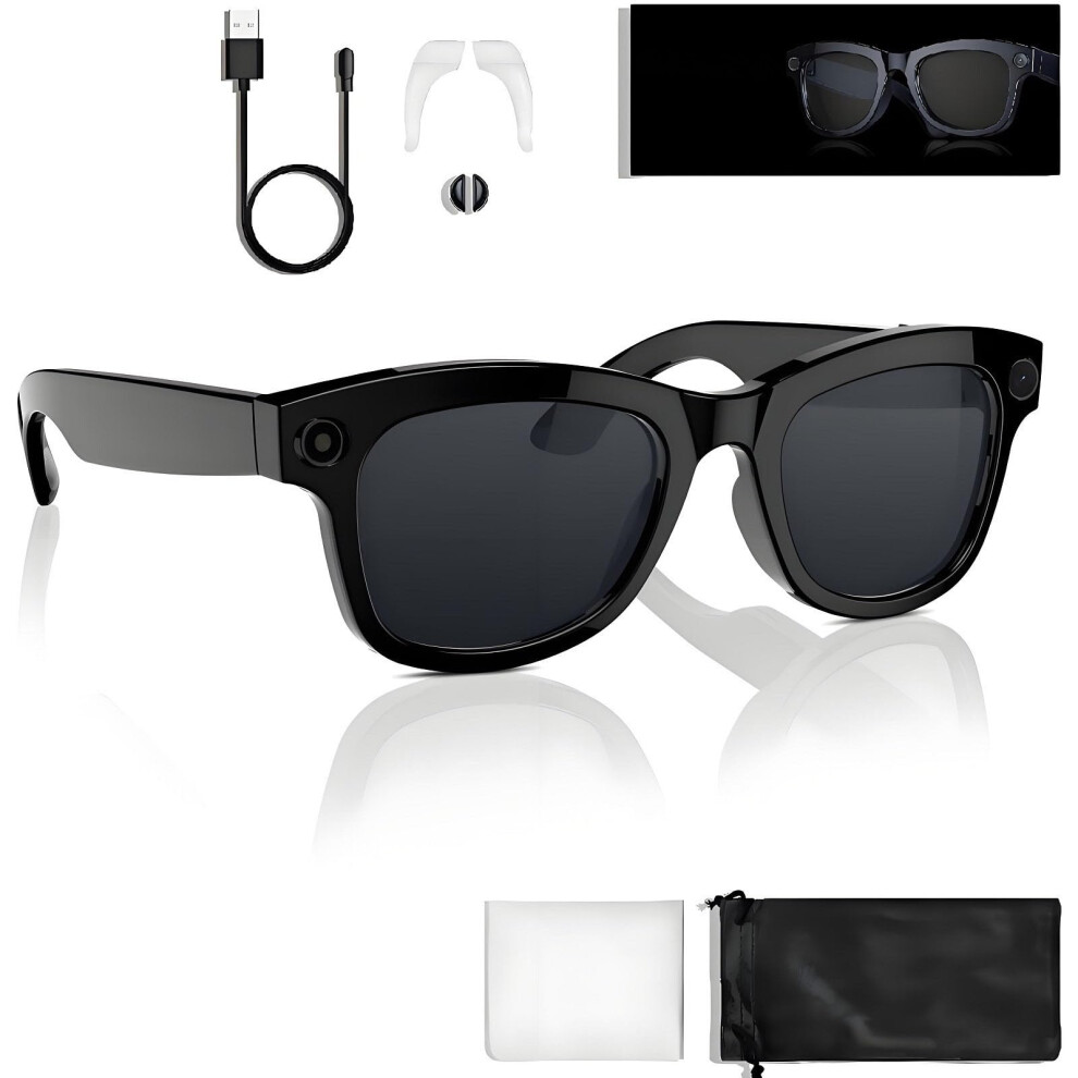Ai Smart Glasses With 1080P Camera, Bluetooth Music And Calls, 144ÂLanguage Translation, AntiâShake Video, Black 9330225958772
