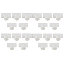 20mm PVC Tee 3 Way Water Pipe Tube Adapter Connectors White 20 Pcs