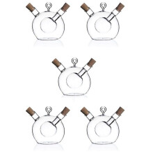 5X Olive Oil and Vinegar Dispenser 2 in 1 Kitchen Glass Bottle Oil and Vinegar Bottle with Cork Stopper