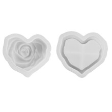 DIY Gypsum Cement Aromatherapy Candle Cup with Lid Love Rose Storage Box Gypsum Mirror Silicone Mold