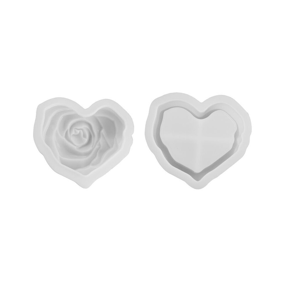 Tauoh Diy Gypsum Cement Aromatherapy Candle Cup With Lid Love Rose Storage Box Gypsum Mirror Silicone Mold