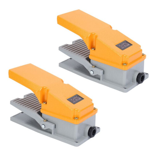 2X LT4 Foot  Aluminium Case Treadle Pedal  for Machine Tool Control Silver Contact